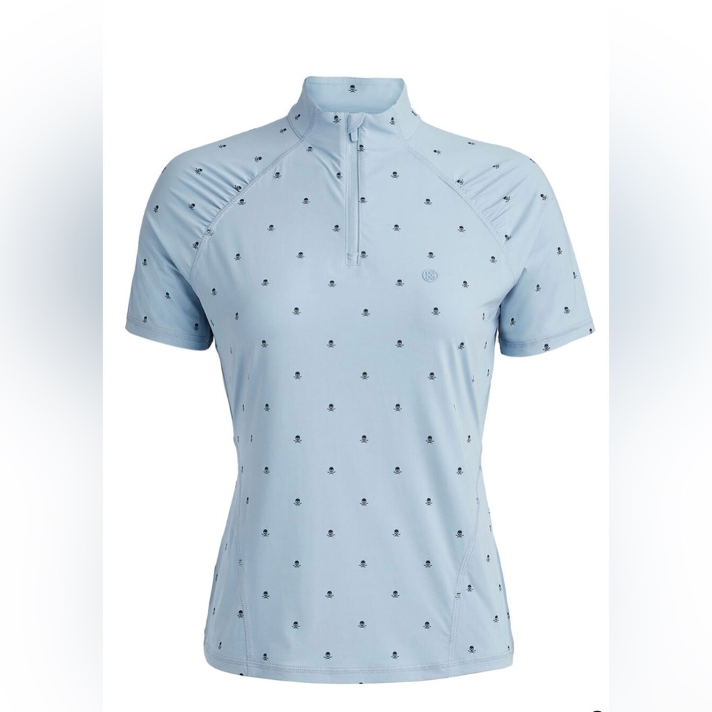 G/FORE Women's Drizzle Skull & T's Silky Tech Nylon Short-Sleeve Quarter-Zip L